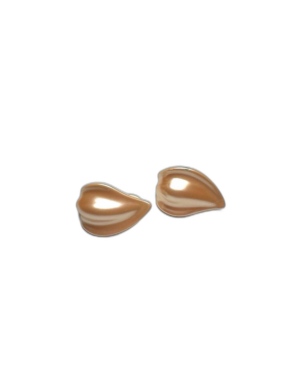 Vintage Earrings 80's Wavy Peach Statement Piece Jewlery